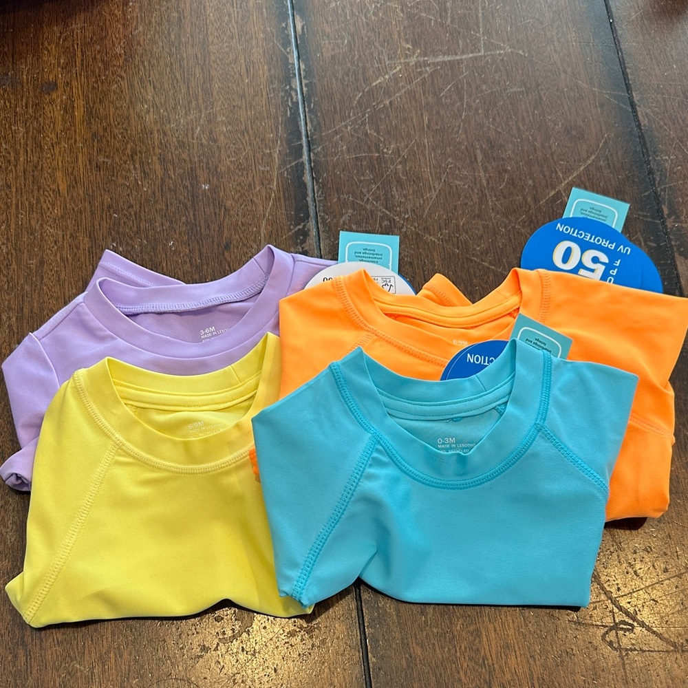 Sol Borne Kids Swim Rashguards Set - varied sizes- UPF 50- 4 NEW NWT